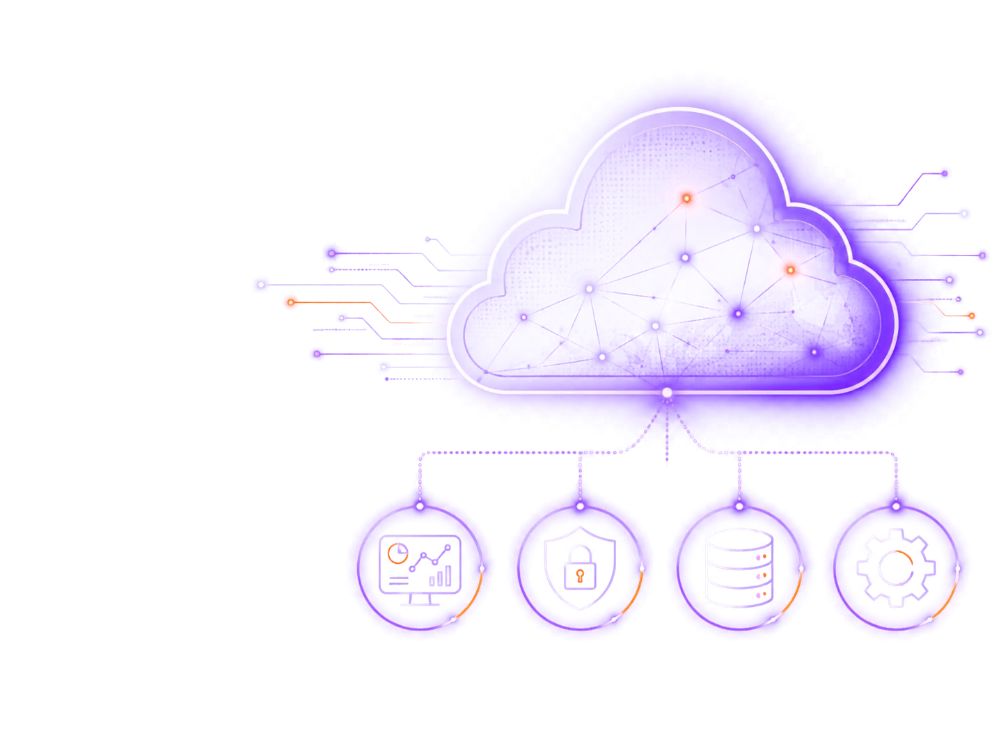 Cloud platform operations network illustration
